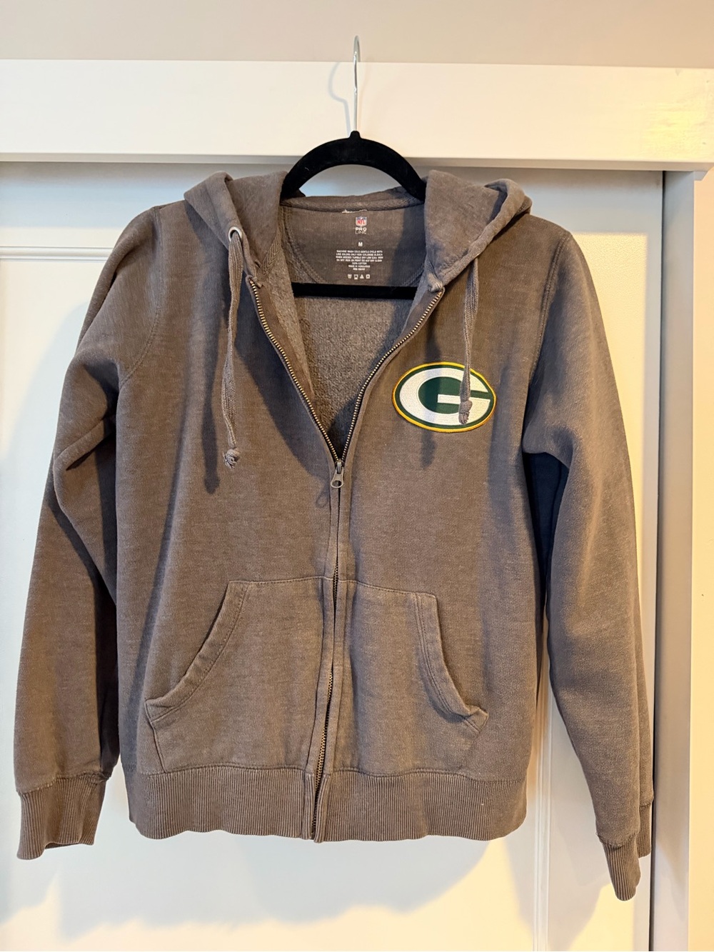 NWOT NFL Green Bay Packers Gray Zip-Up Hoodie Size Medium